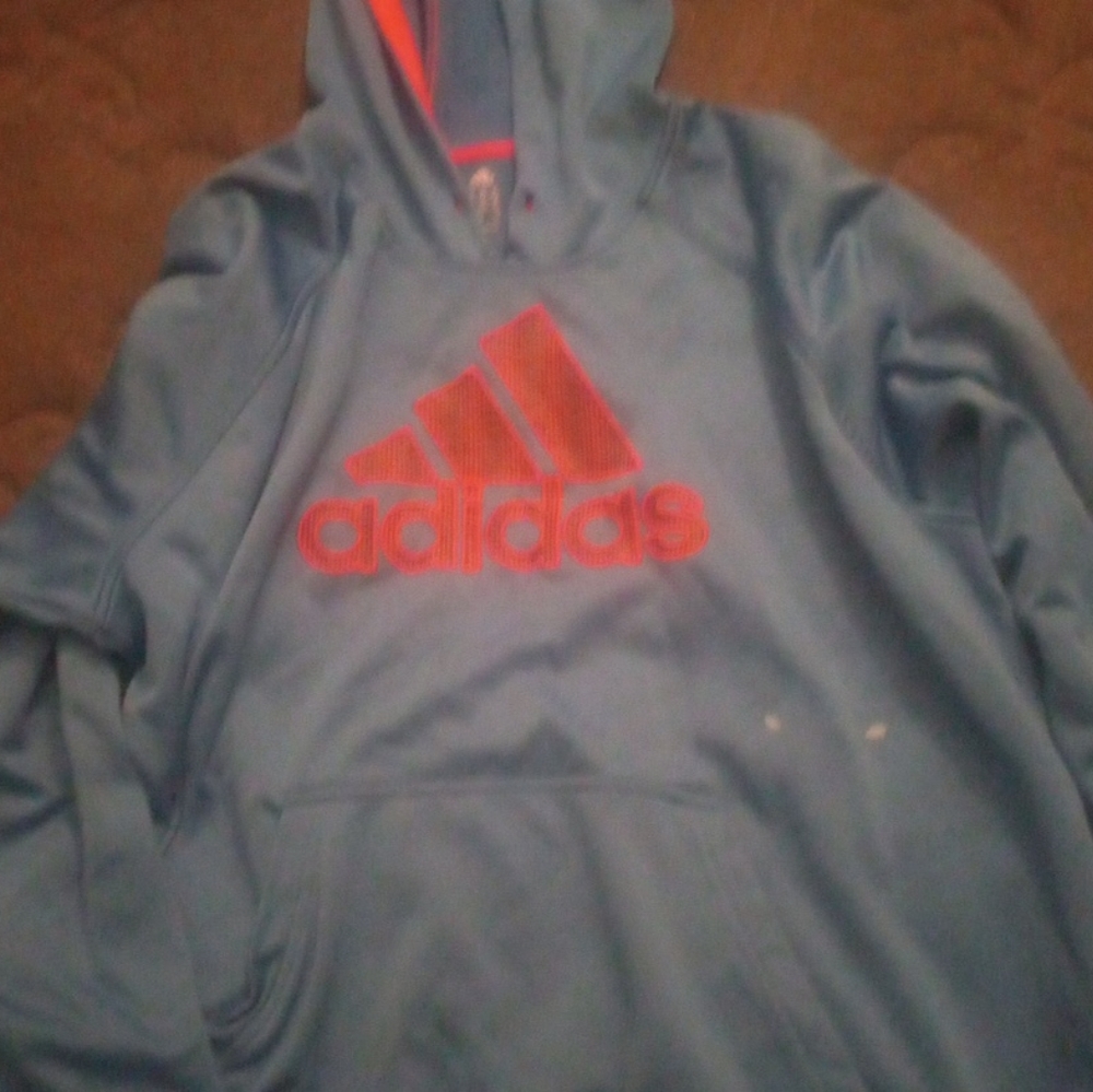 Adidas Hoodie  Turquoise Green And Red  XXL Logo 2XL Three Stripes